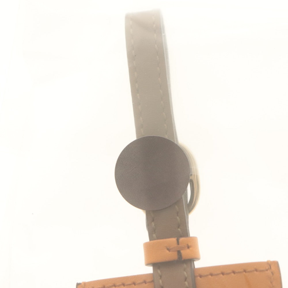 ■ GUCCI Name Tag Novelty Not For Sale Horse Gold Leather Orange Brownish Box Unused Unopened