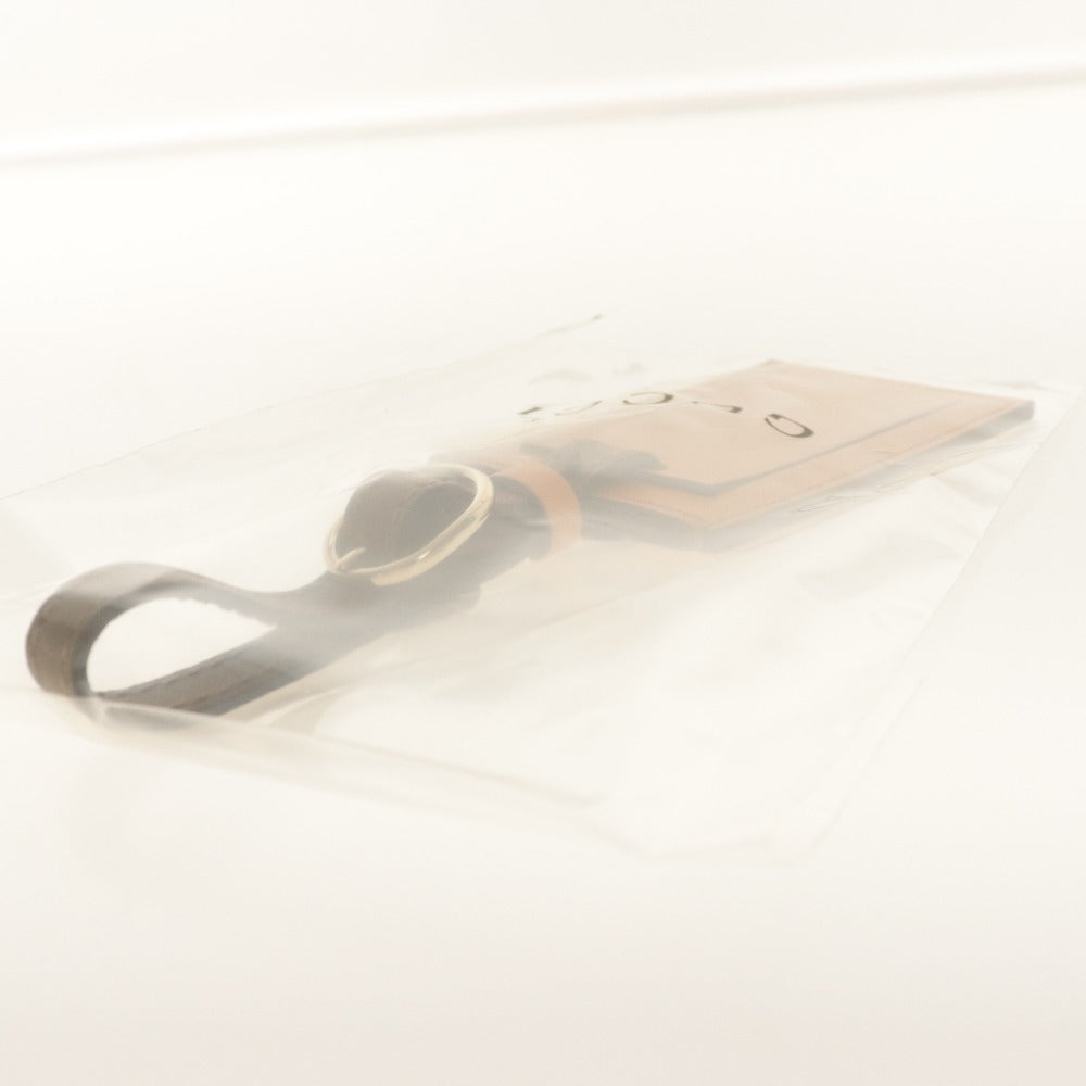 ■ GUCCI Name Tag Novelty Not For Sale Horse Gold Leather Orange Brownish Box Unused Unopened