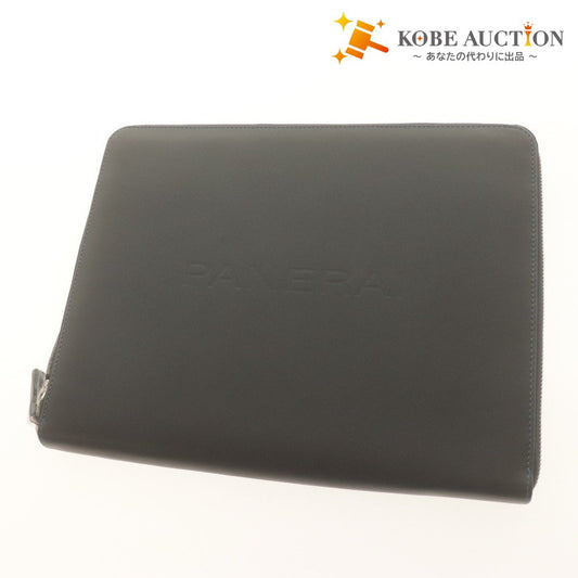 ■ OFFICINE PANERAI Document Case iPad Case Clutch Leather A4 Novelty Black with Box Unused