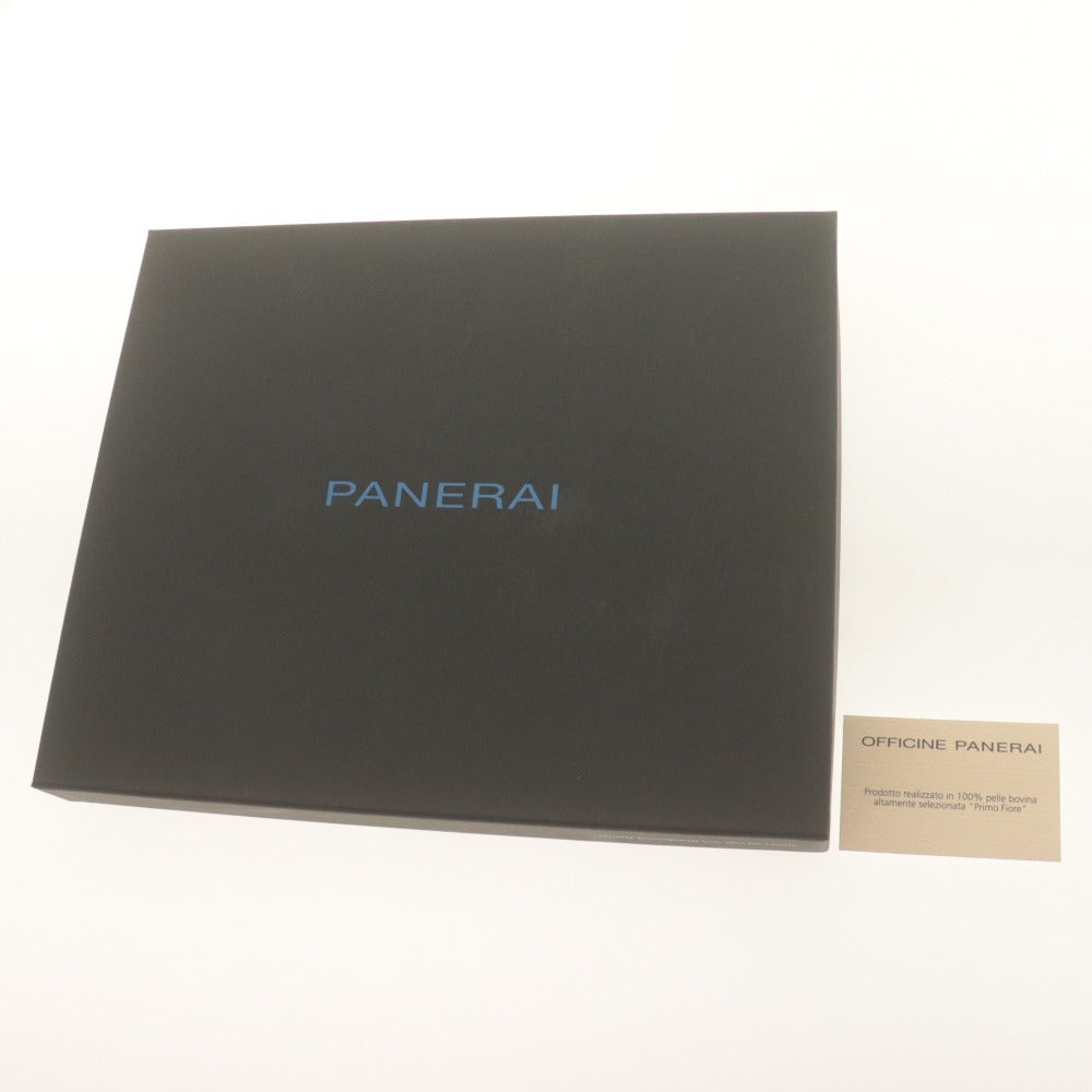 ■ OFFICINE PANERAI Document Case iPad Case Clutch Leather A4 Novelty Black with Box Unused