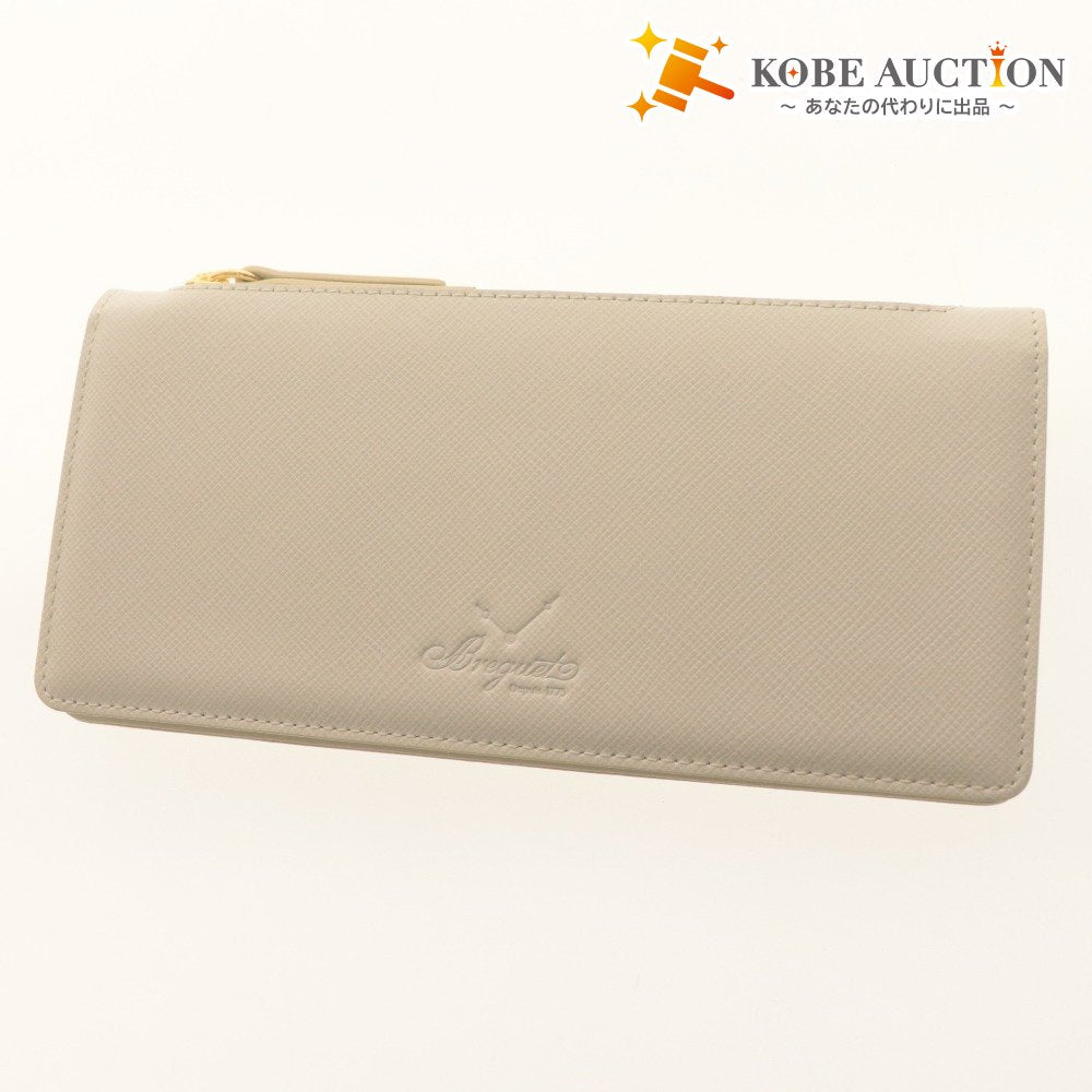 ■ Breguet BREGUET Long Wallet Not for Sale Novelty Wallet Leather Ivory Unused with Box