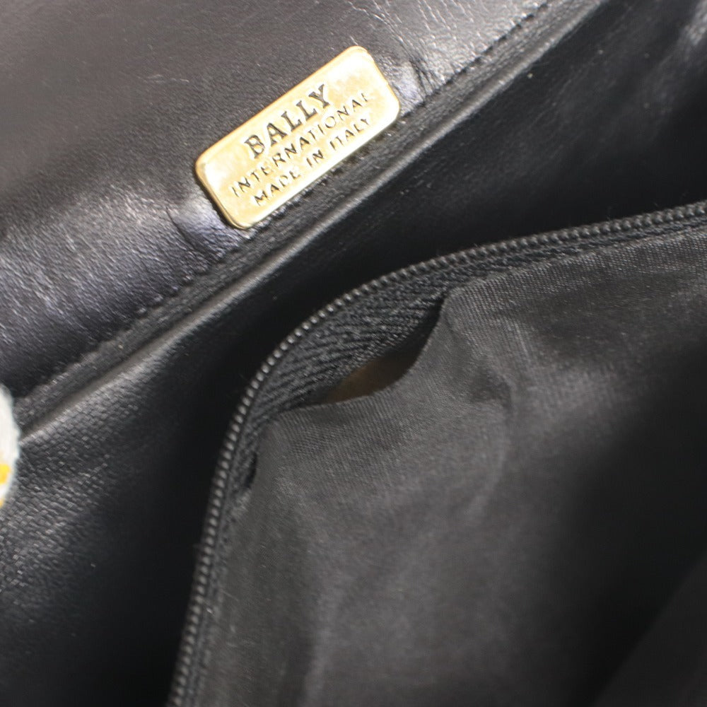 ■ BALLY バリー ショルダーバッグ 鞄 ファスナーポケット マグネット ロゴ金具 レディース ブラック