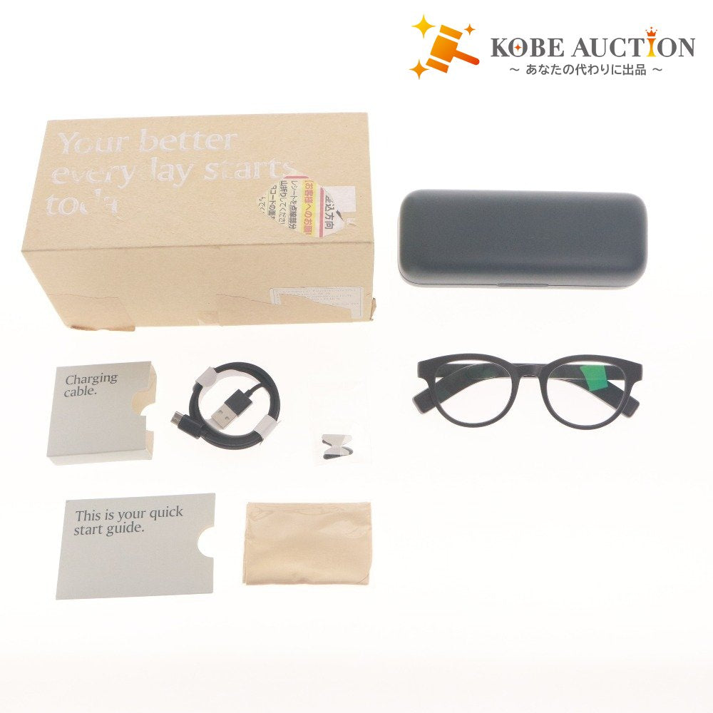 ■ Vue Smart Glasses 骨伝導多機能モデル Trendy メガネ 48-21-138 V001-C001 カーボンファイバー 骨伝導スピーカー 付属品付き 動作品