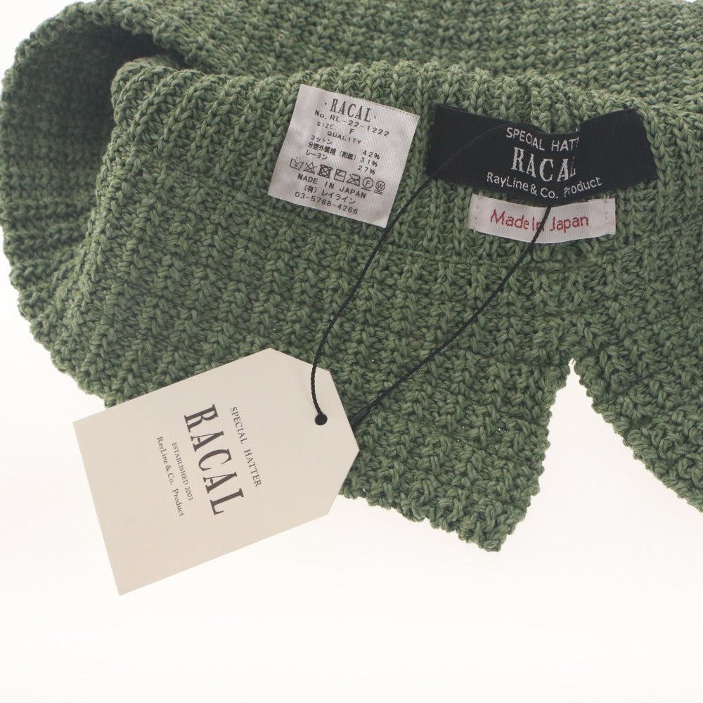 ■ racal ラカル バケットハット 帽子 RL-22-1222 日本製 メンズ レディース F (フリーサイズ) グリーン タグ付き 未使用