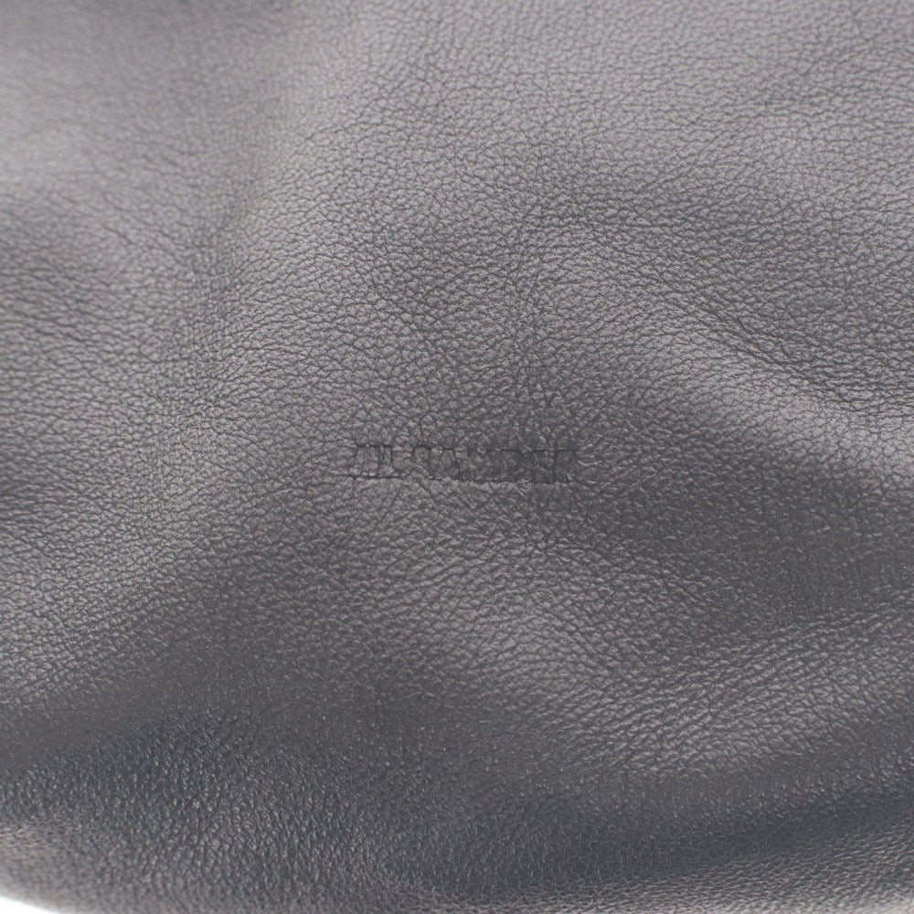 ■ JIL SANDER ジルサンダー ショルダーバッグ 鞄 ドローストリング レザー 牛革 レディース メンズ 黒 ブラック