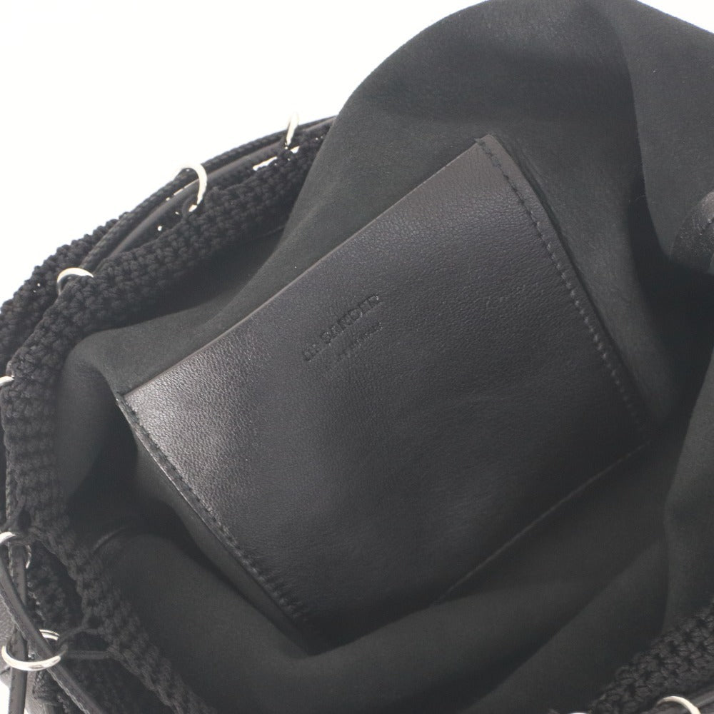 ■ JIL SANDER ジルサンダー ショルダーバッグ 鞄 ドローストリング レザー 牛革 レディース メンズ 黒 ブラック