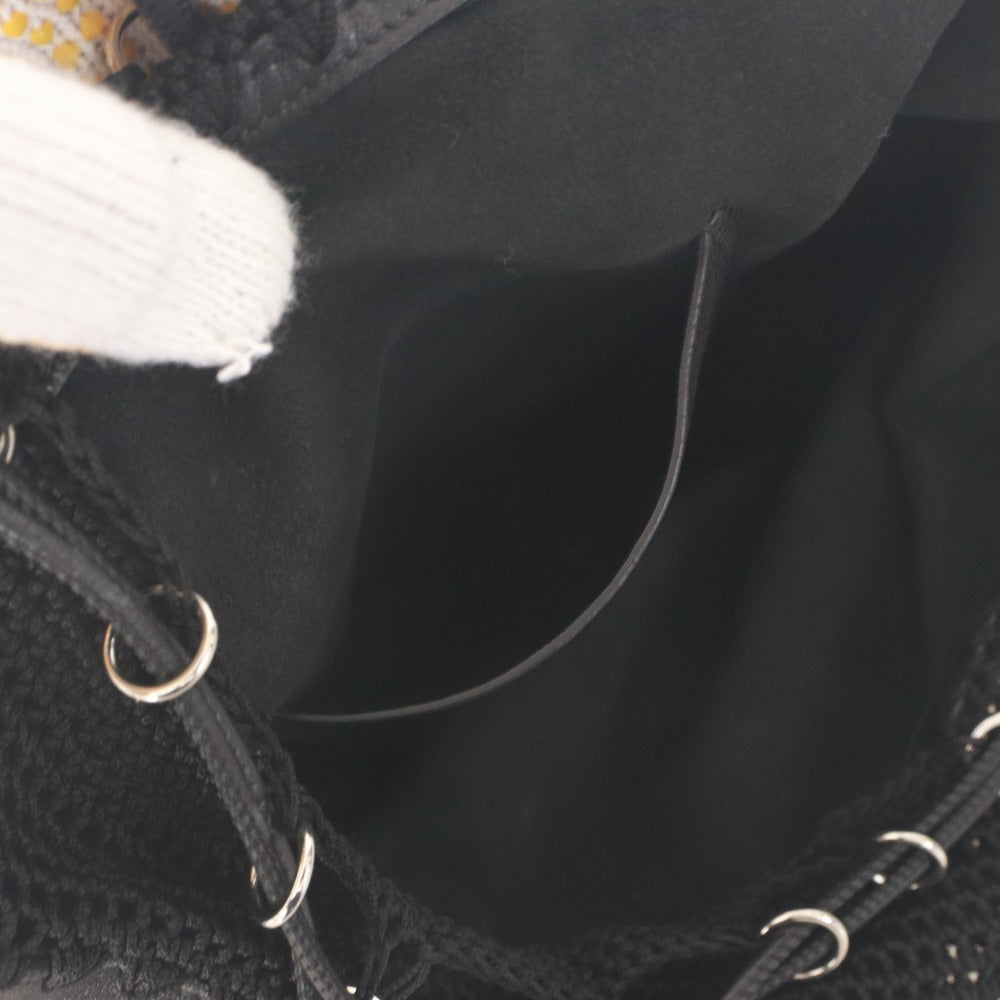 ■ JIL SANDER ジルサンダー ショルダーバッグ 鞄 ドローストリング レザー 牛革 レディース メンズ 黒 ブラック