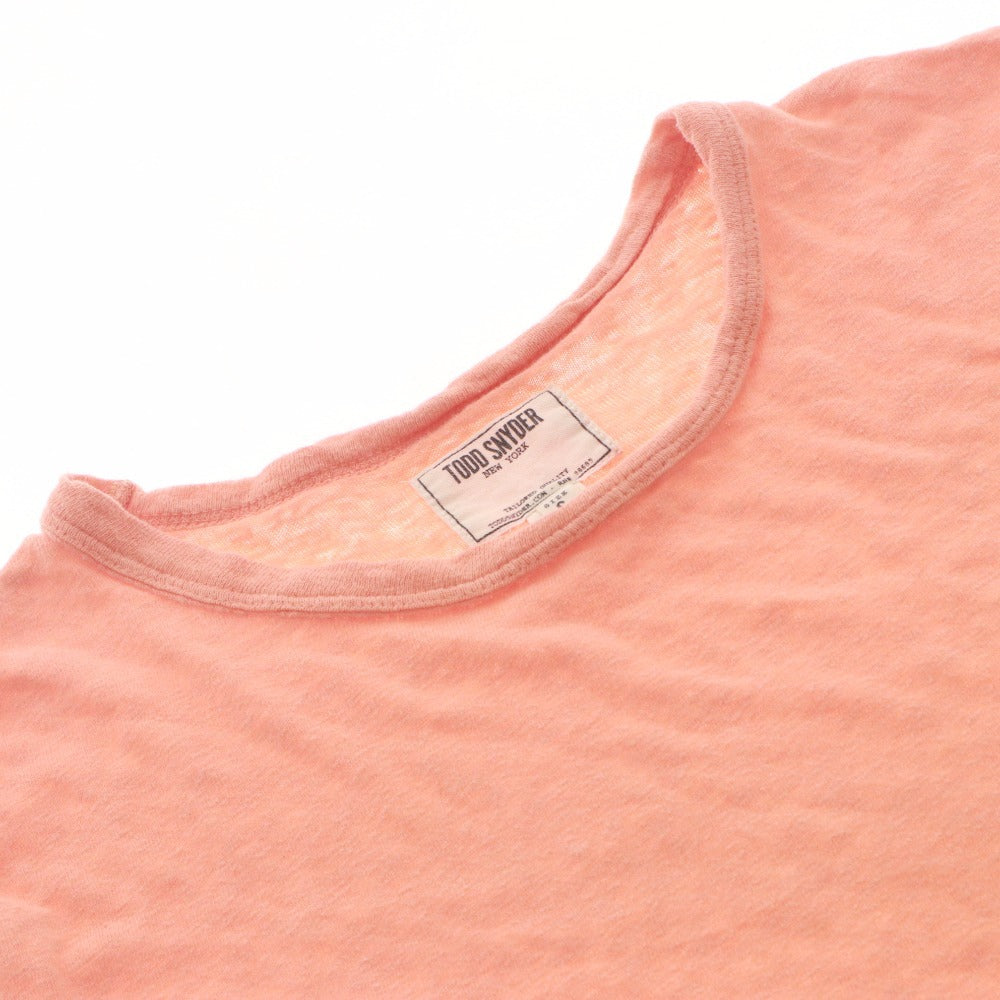 ■ TODD SNYDER JUN トッドスナイダー ジュン 半袖 Tシャツ トップス 無地 コットン メンズ レディース S ピンクベージュ系