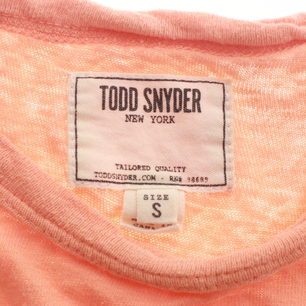 ■ TODD SNYDER JUN トッドスナイダー ジュン 半袖 Tシャツ トップス 無地 コットン メンズ レディース S ピンクベージュ系