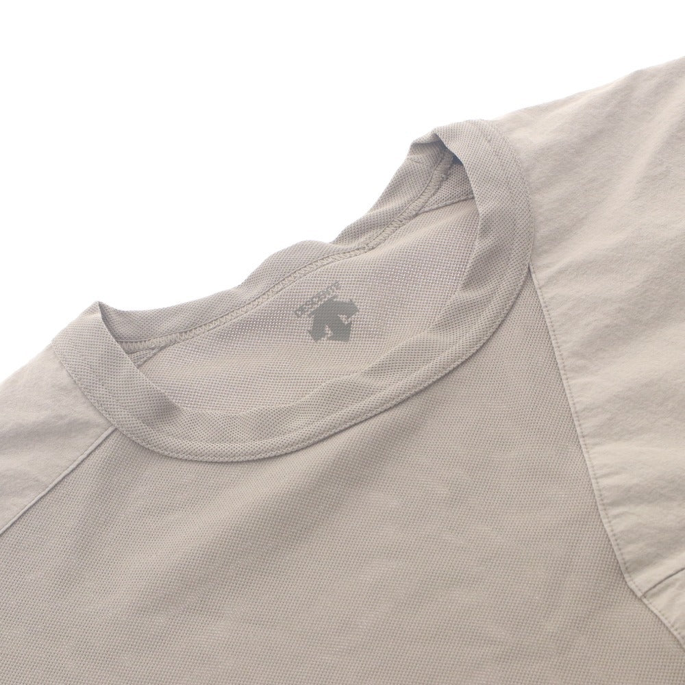 ■ DESCENDANT ディセンダント 半袖 Tシャツ カットソー トップス ロゴ刺繍 胸ポケット メンズ L カーキグレー
