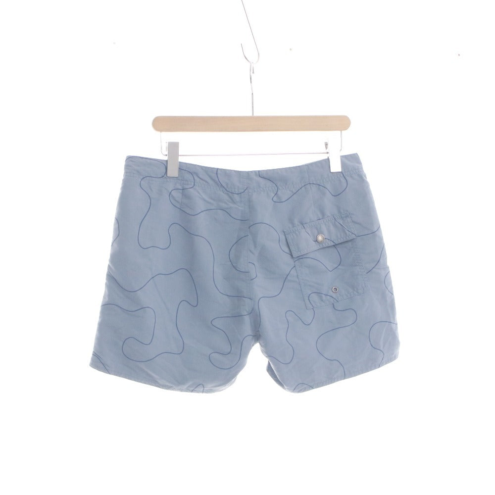 ■ SATURDAYS SURF NYC ショートパンツ ハーフ ショーツ ボトムス 総柄 紐締め ナイロン メンズ 30 (S～M) ネイビーブルー系