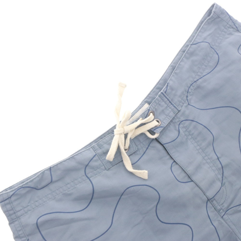 ■ SATURDAYS SURF NYC ショートパンツ ハーフ ショーツ ボトムス 総柄 紐締め ナイロン メンズ 30 (S～M) ネイビーブルー系