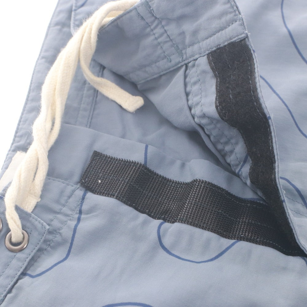 ■ SATURDAYS SURF NYC ショートパンツ ハーフ ショーツ ボトムス 総柄 紐締め ナイロン メンズ 30 (S～M) ネイビーブルー系
