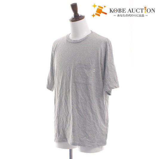 ■ GELATO PIQUE HOMME ロゴプルオーバー 半袖 Tシャツ トップス カットソー 胸ポケット メンズ L ライトグレー
