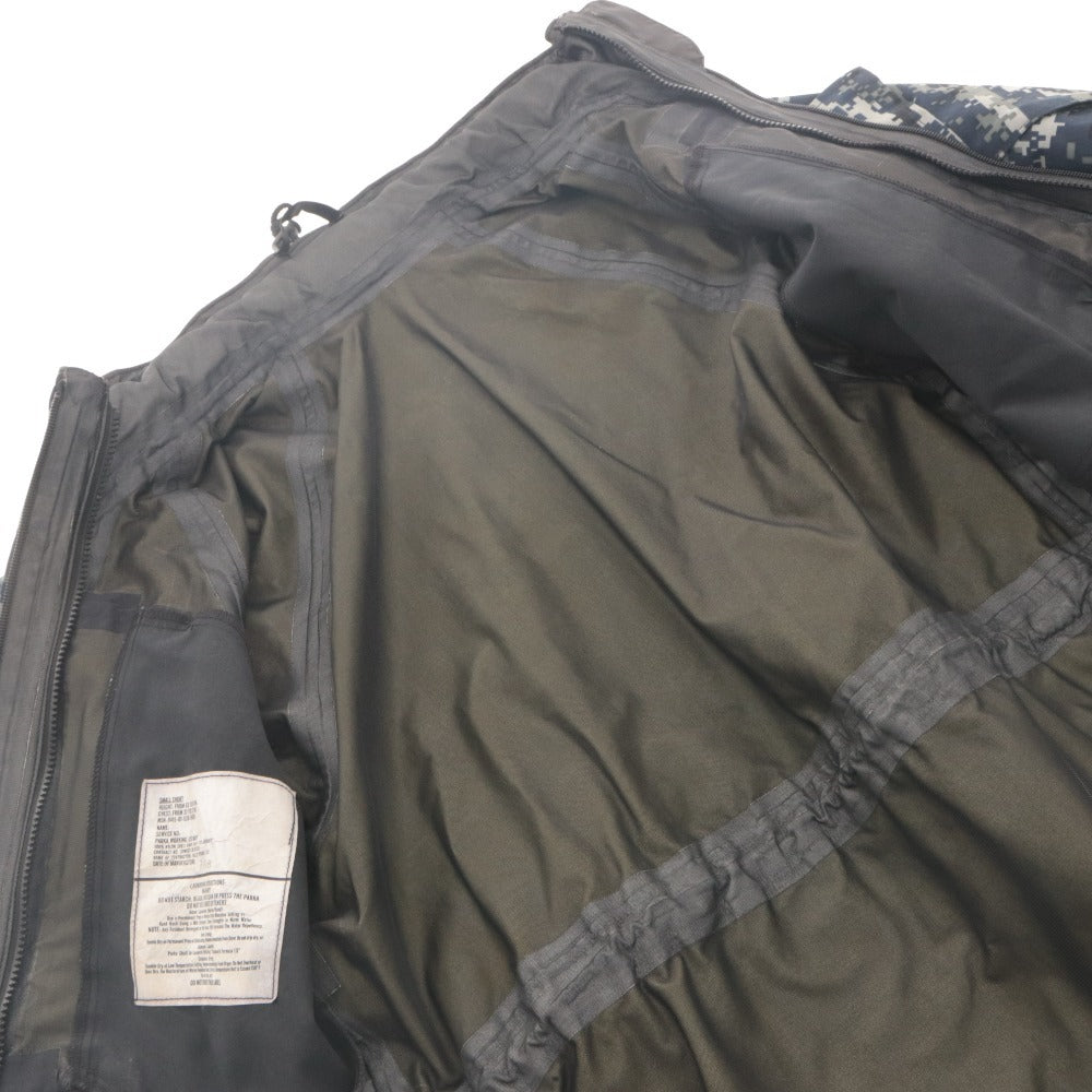 ■ US Navy US ECWCS Gore-Tex Working Parka Long Sleeve Outer Manufacturing/VALLEY APPAREL LLC Camouflage Pattern Men's S Navy, Gray