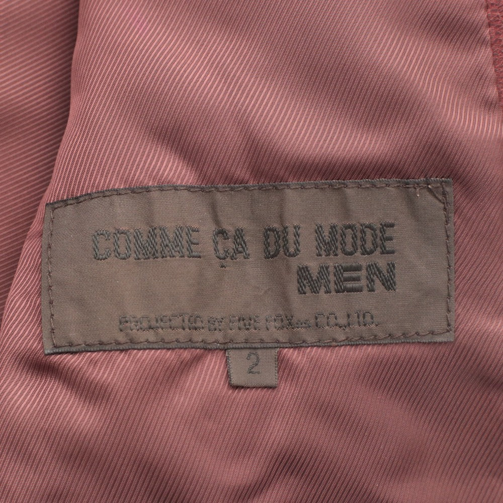 ■ COMME CA DU MODE MEN Leather Jacket Long Sleeve Outerwear Leather Zip Up Shoulder Line Men's 2 (M equivalent) Bordeaux Beige Sample Product