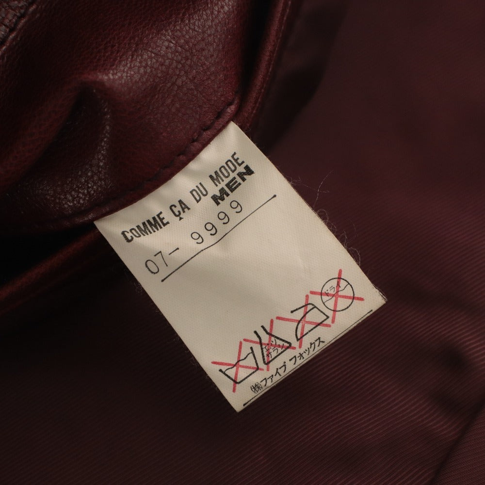 ■ COMME CA DU MODE MEN Leather Jacket Long Sleeve Outerwear Leather Zip Up Shoulder Line Men's 2 (M equivalent) Bordeaux Beige Sample Product