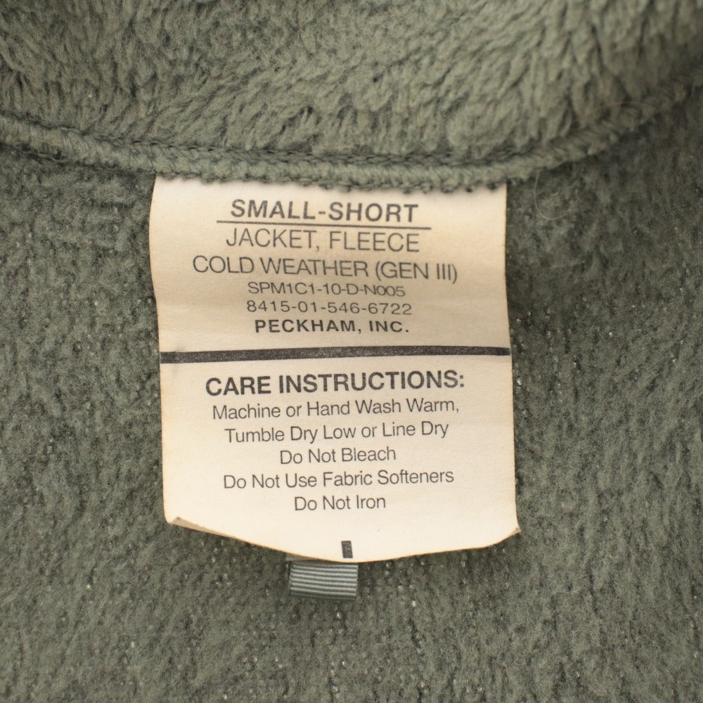 ■ US Military Genuine ECWCS GEN3 LEVEL3 Fleece Jacket Long Sleeve Outerwear US Army Cold Weather Mid-Layer PECKHAM,INC. Men's S Khaki Grey