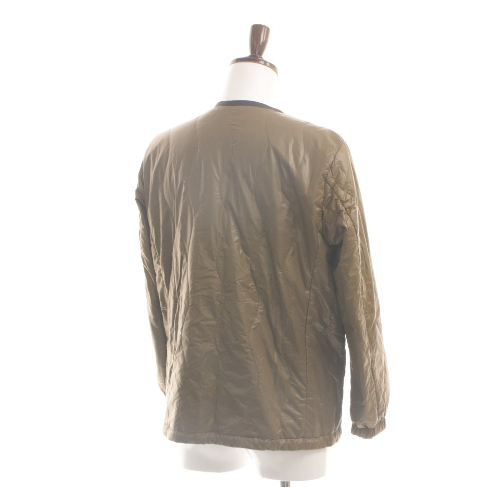 ■ WILD THINGS x nano・universe Exclusive Reversible Collarless Jacket Long Sleeve Outer Padded Men's S Gold Fuchsia Brown