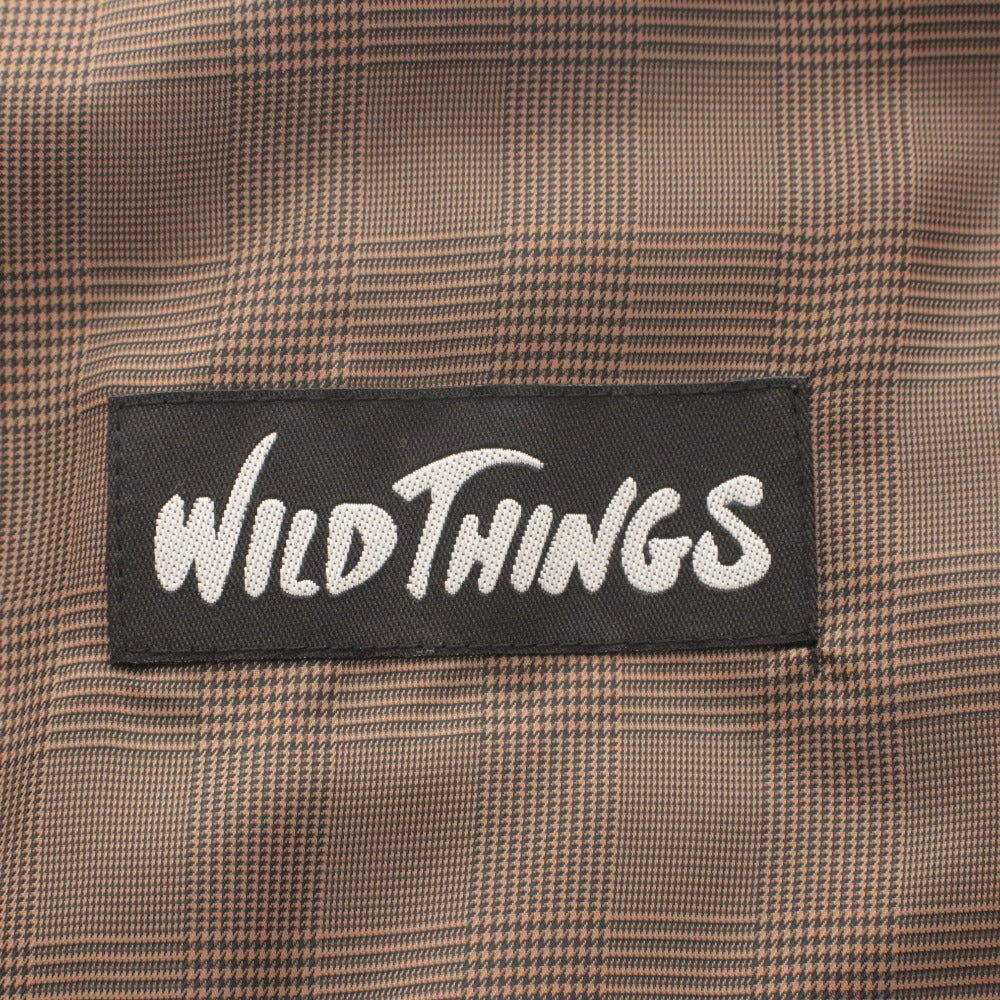 ■ WILD THINGS x nano・universe Exclusive Reversible Collarless Jacket Long Sleeve Outer Padded Men's S Gold Fuchsia Brown