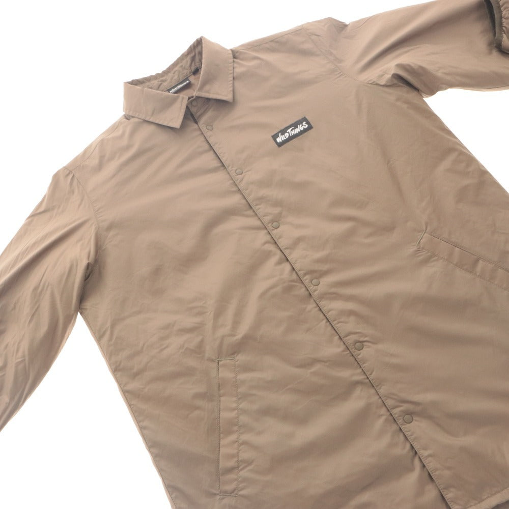 ■ WILD THINGS TAUPE Coach Jacket Jumper Long Sleeve Outer PERTEX QUANTUM Nylon Military Outdoor Men's S Beige-ish