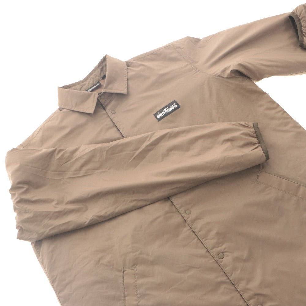 ■ WILD THINGS TAUPE Coach Jacket Jumper Long Sleeve Outer PERTEX QUANTUM Nylon Military Outdoor Men's S Beige-ish