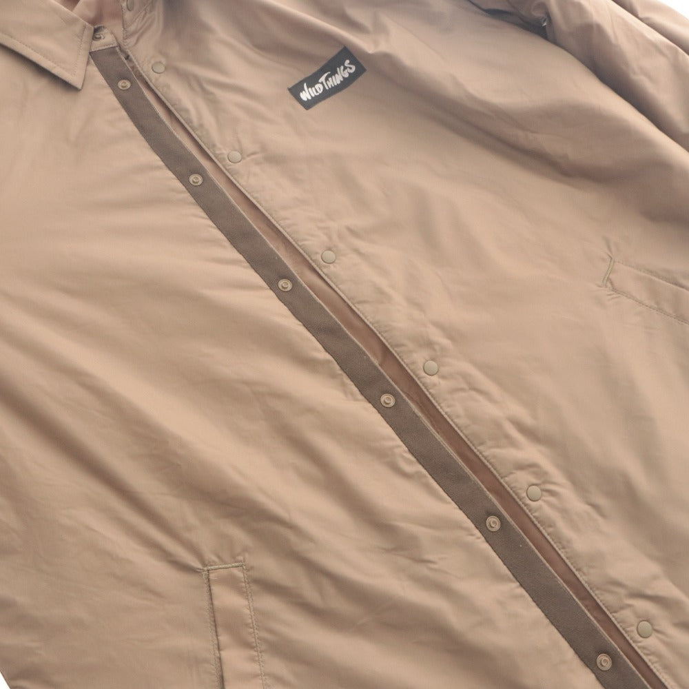 ■ WILD THINGS TAUPE Coach Jacket Jumper Long Sleeve Outer PERTEX QUANTUM Nylon Military Outdoor Men's S Beige-ish