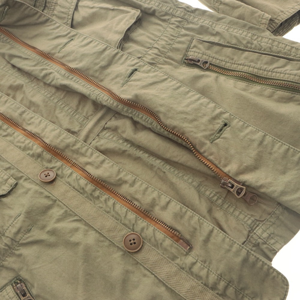 ■ vital MONSIEUR NICOLE Safari Jacket Long Sleeve Outerwear Military Field Button Zip Up Men's 46 (M equivalent) Khaki