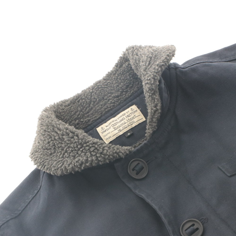 ■ BEAMS HEART USN N-1 Deck Jacket Long Sleeve Outerwear US Navy Cold Weather Motif Applique Logo Zip-up Men's S Navy
