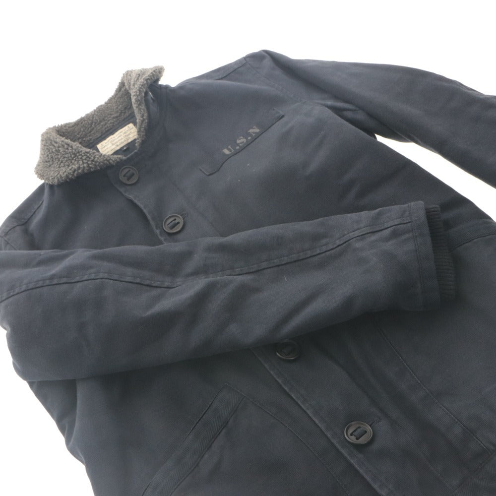 ■ BEAMS HEART USN N-1 Deck Jacket Long Sleeve Outerwear US Navy Cold Weather Motif Applique Logo Zip-up Men's S Navy