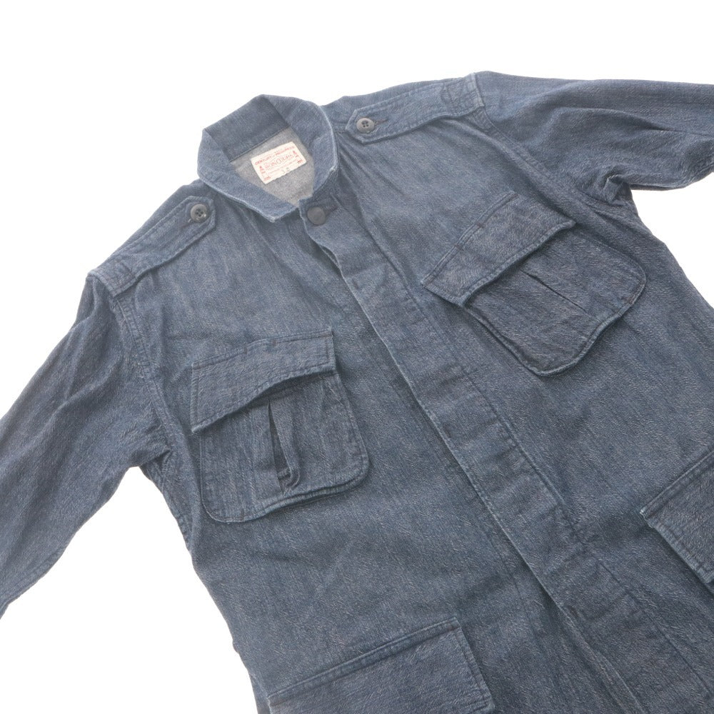 ■ BONCOURA Denim Jacket JUNGLE FATIGUE G-Jean Long Sleeve Outerwear Military US Army Combat Uniform Base Men's 38 (M~L equivalent) Navy