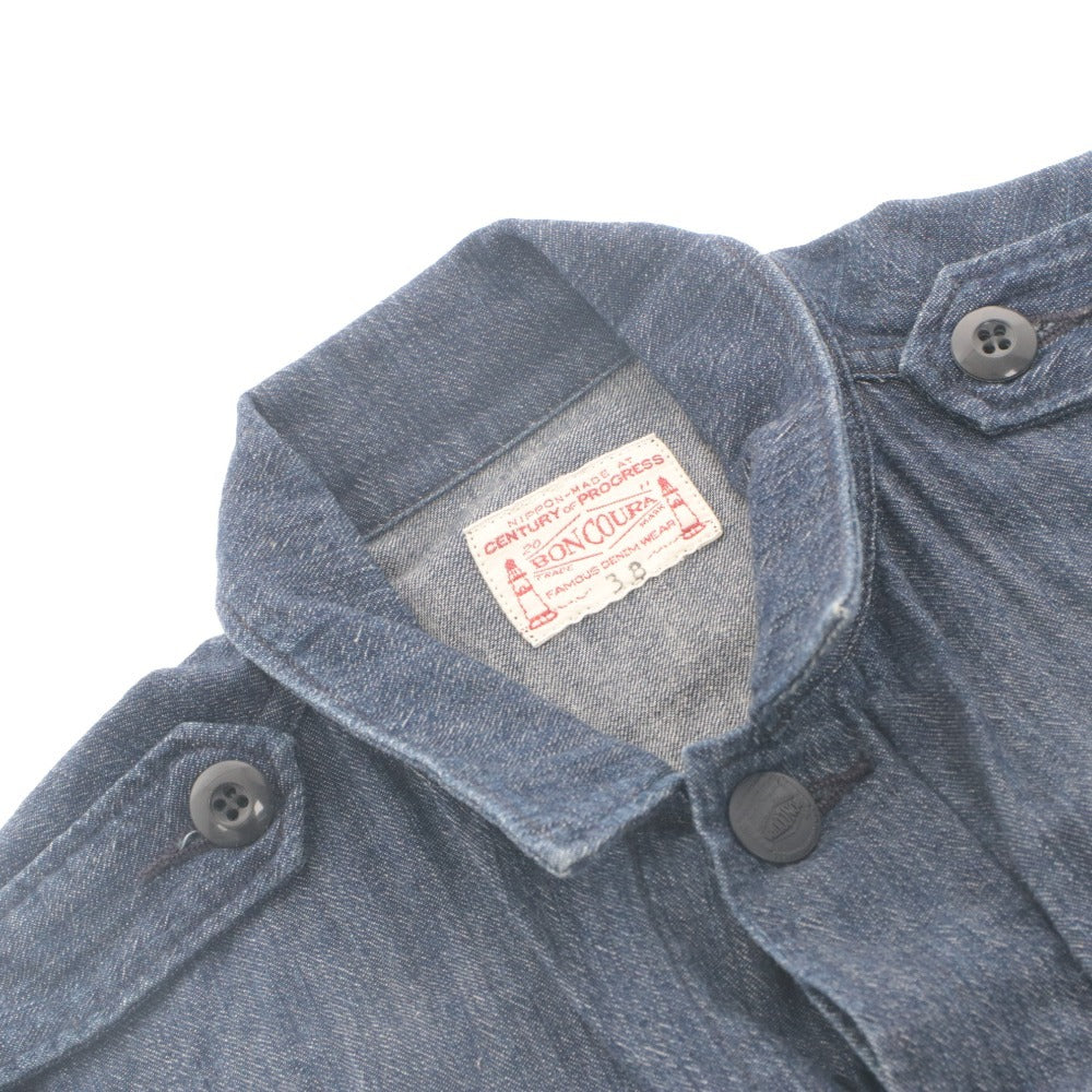 ■ BONCOURA Denim Jacket JUNGLE FATIGUE G-Jean Long Sleeve Outerwear Military US Army Combat Uniform Base Men's 38 (M~L equivalent) Navy