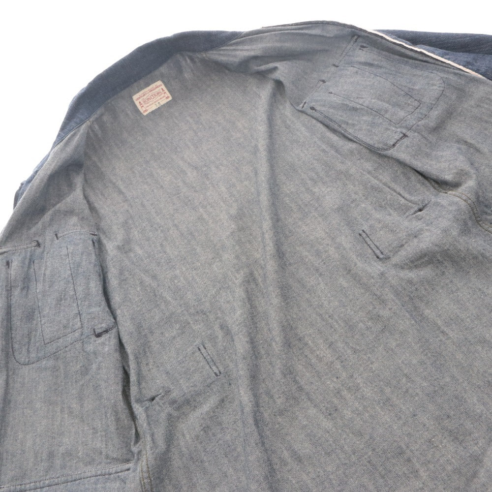 ■ BONCOURA Denim Jacket JUNGLE FATIGUE G-Jean Long Sleeve Outerwear Military US Army Combat Uniform Base Men's 38 (M~L equivalent) Navy