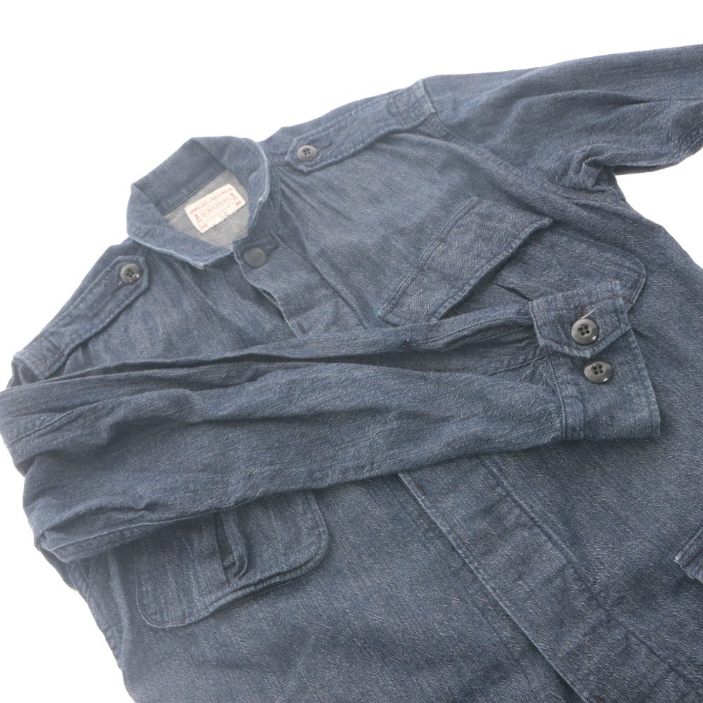 ■ BONCOURA Denim Jacket JUNGLE FATIGUE G-Jean Long Sleeve Outerwear Military US Army Combat Uniform Base Men's 38 (M~L equivalent) Navy