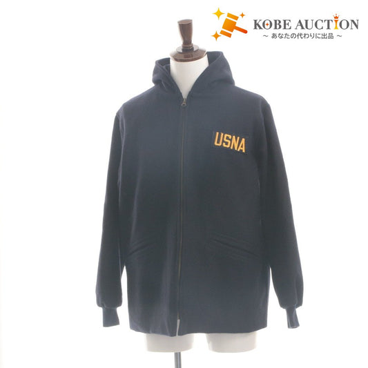 ■ Backers USNA デザイン カデットコート パーカー 長袖 アウター フード ジップアップ ワッペン ミリタリー メンズ M ダークネイビー