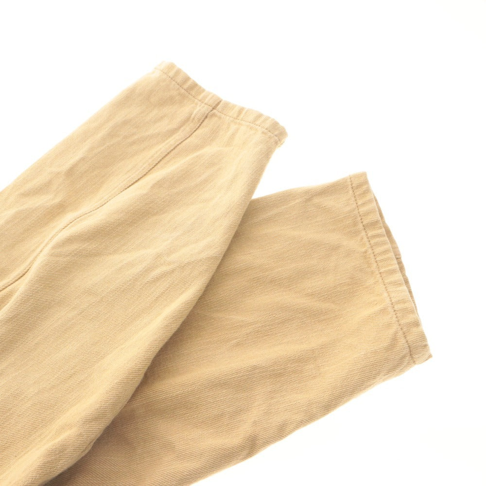 ■ PENNEYS Exclusive Model Collarless Coverall Jacket Long Sleeve Outer V-Neck Chest Pocket Buttons Men's (Fits L) Beige