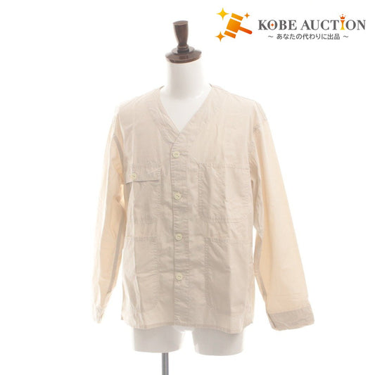 ■ Right-on BACK NUMBER ノーカラーシャツジャケット 長袖 アウター ジャングルファティーグ ミリタリー 胸ポケット メンズ M ベージュ系