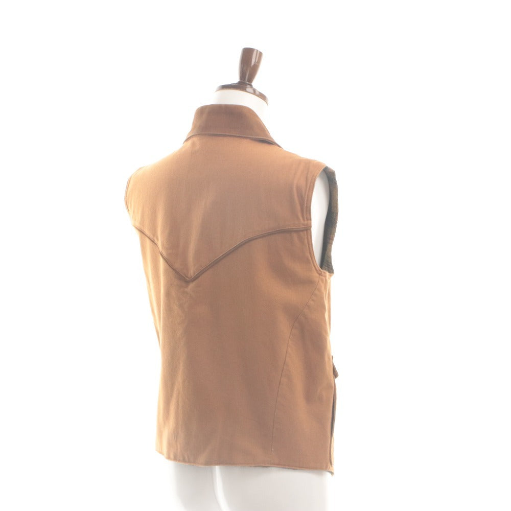 ■ Schaefer Outfitter Western Work Vest Jacket Outerwear Mid-Layer Collar Zip-up Made in U.S.A. Men's S Light Brown