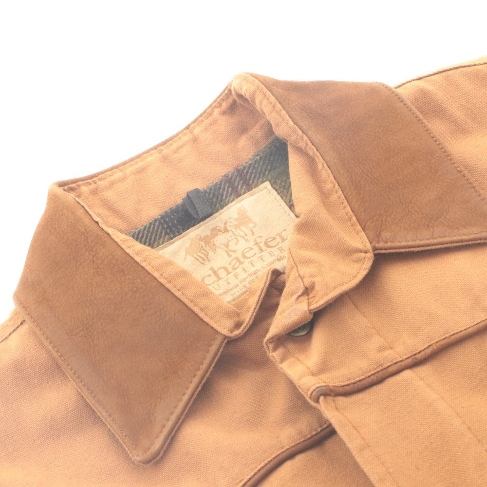 ■ Schaefer Outfitter Western Work Vest Jacket Outerwear Mid-Layer Collar Zip-up Made in U.S.A. Men's S Light Brown
