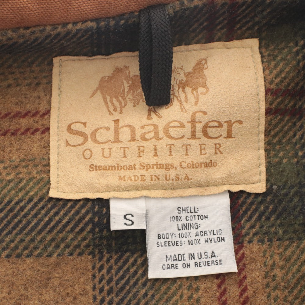 ■ Schaefer Outfitter Western Work Vest Jacket Outerwear Mid-Layer Collar Zip-up Made in U.S.A. Men's S Light Brown