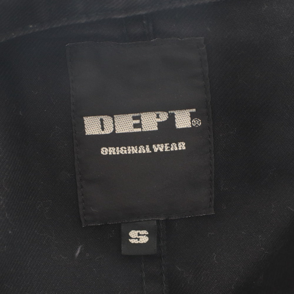 ■ DEPT Work Jacket Military Safari Long Sleeve Outer ORIGINAL WEAR Collar Front Buttons Chest Pockets Cotton Men's S Black