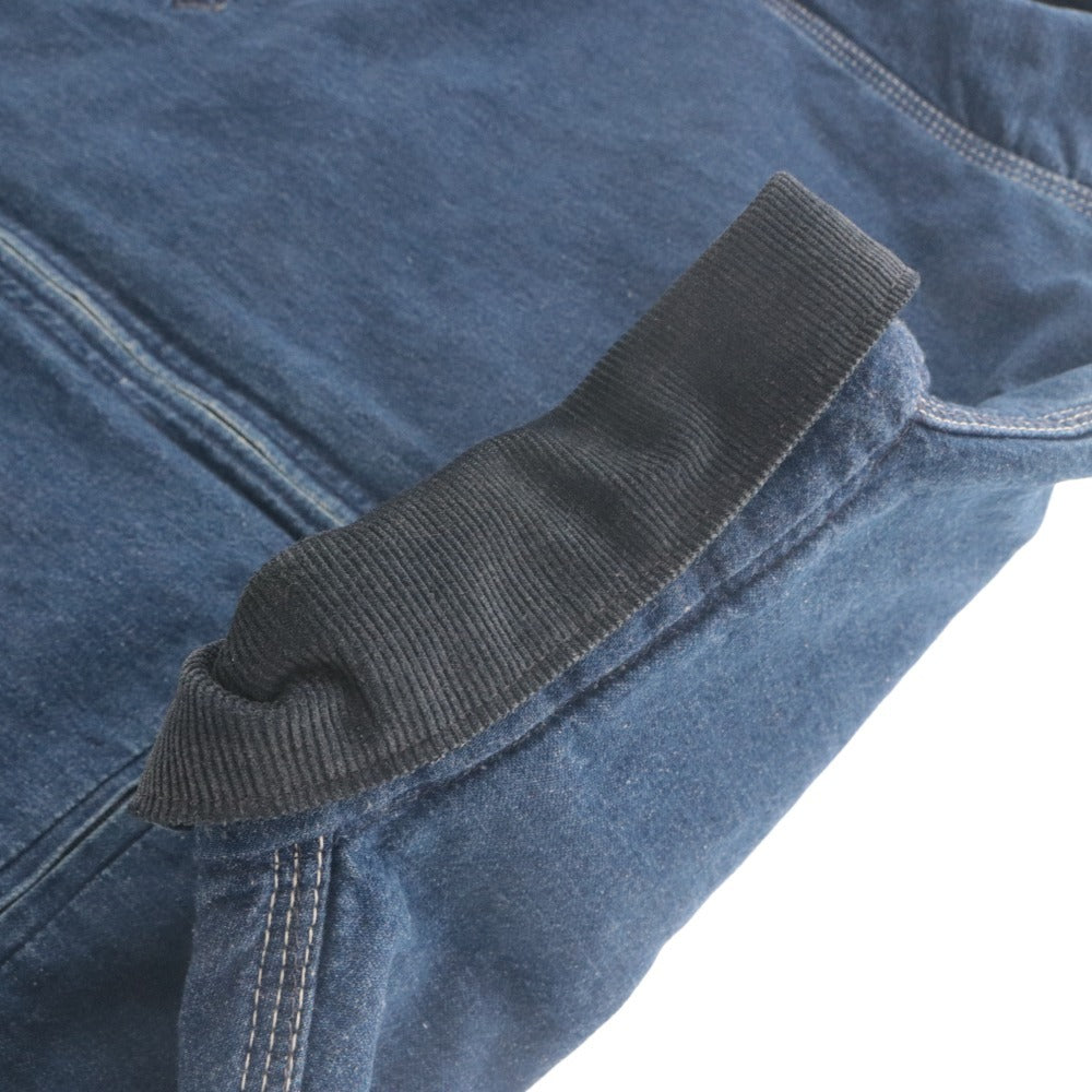 ■ Carhartt 100 YEARS Detroit Jacket Denim Long Sleeve Outer 100th Anniversary Limited Edition Made in 1989 Men's Equivalent to XL Navy Red