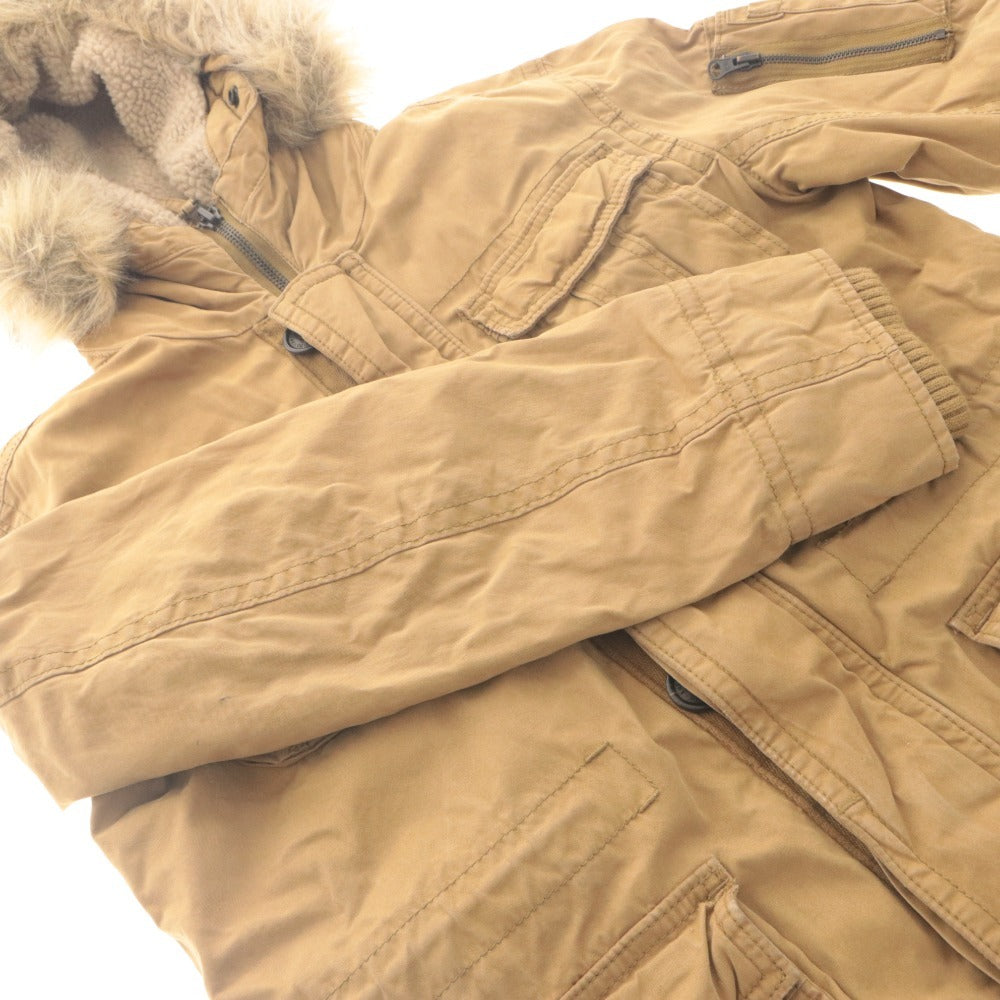 ■ American Eagle Outfitters Mod Coat Military Jacket Long Sleeve Outerwear Hooded Zip-up Men's US/XS Beige