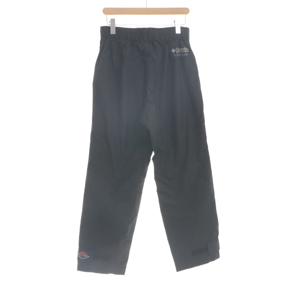 ■ Columbia TITANIUM Nylon Pants - Windbreaker Pants - Outdoor Bottoms PM8660 - Long Length - Embroidered Logo - Men's S - Black