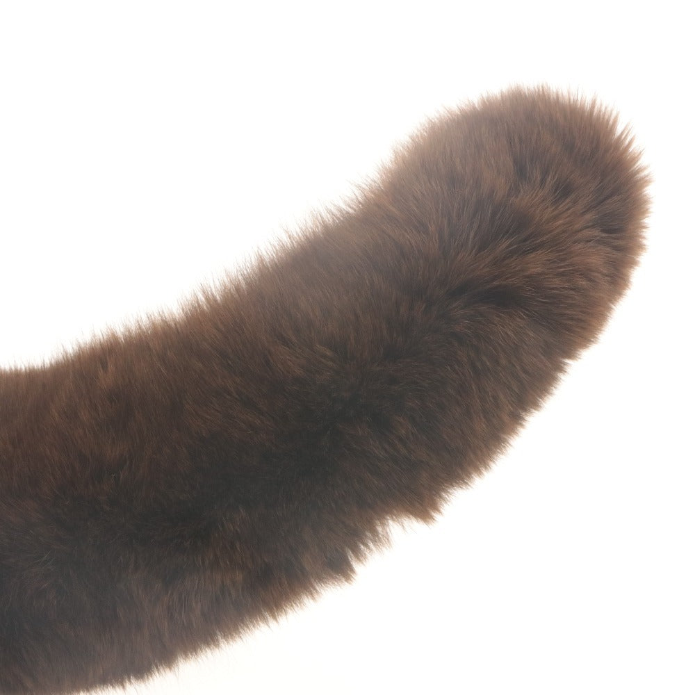 ■ SAGA FOX Real Fur Shawl Stole Collar Scarf Fur Party Coming-of-Age Ceremony Kimono Japanese Attire Women's Brown Unused
