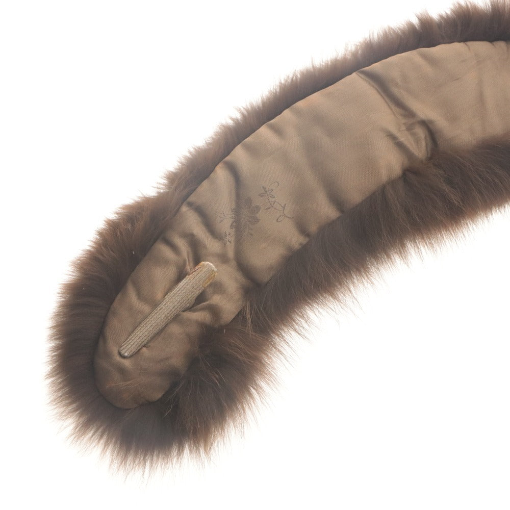 ■ SAGA FOX Real Fur Shawl Stole Collar Scarf Fur Party Coming-of-Age Ceremony Kimono Japanese Attire Women's Brown Unused