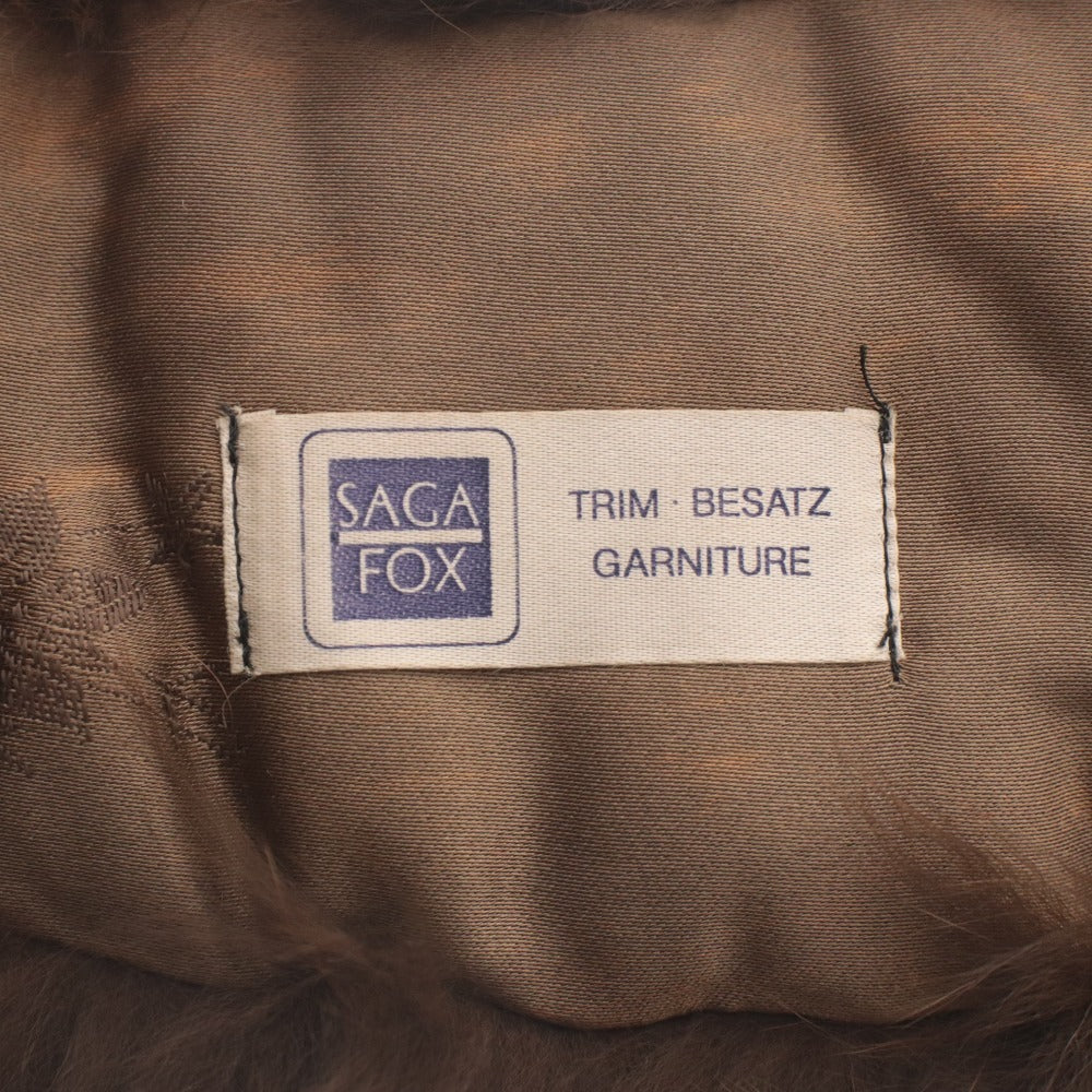 ■ SAGA FOX Real Fur Shawl Stole Collar Scarf Fur Party Coming-of-Age Ceremony Kimono Japanese Attire Women's Brown Unused