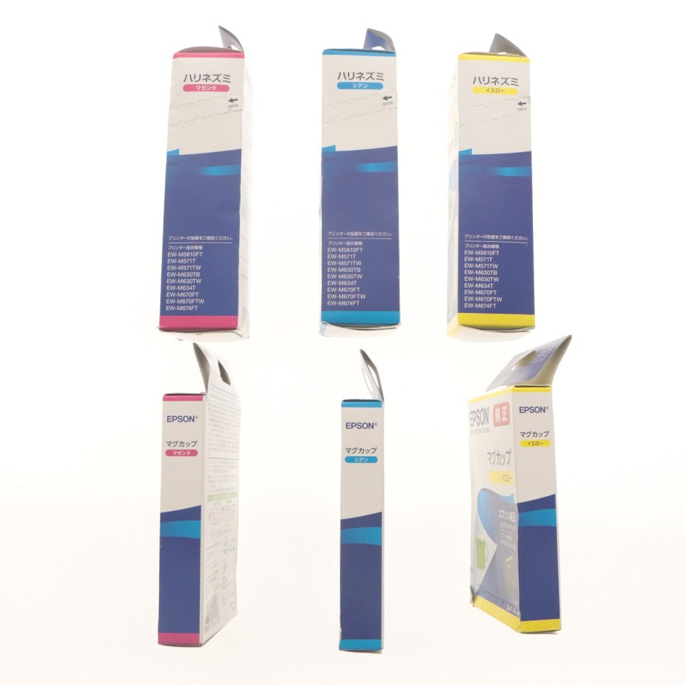 ■ Epson EPSON Hedgehog Mug, Genuine Ink Bottles, Genuine Cartridges, 6-Piece Set, Bundle, Yellow, Cyan, Magenta, Unopened