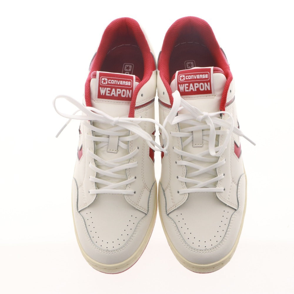 ■ CONVERSE コンバース スニーカー 靴 WEAPON CC OX ホワイト/ダークレッド 34201801 ローカット カジュアル メンズ 28cm 箱付き 未使用