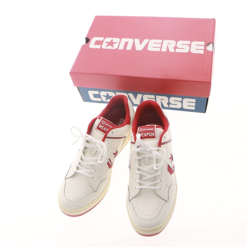 ■ CONVERSE コンバース スニーカー 靴 WEAPON CC OX ホワイト/ダークレッド 34201801 ローカット カジュアル メンズ 28cm 箱付き 未使用